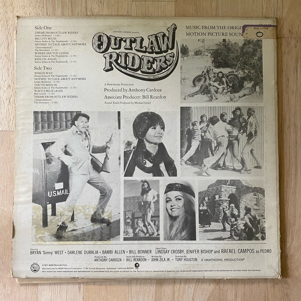 Outlaw Riders 1971 Promo LP - Picture 2 of 7